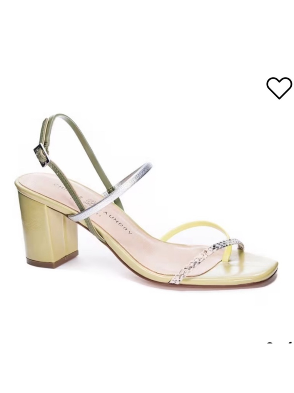 Chinese Laundry Lime & Silver Strappy Block Heel Sandal